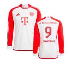 2023-2024 Bayern Munich Long Sleeve Home Shirt (Kids) (Lewandowski 9) - XXL