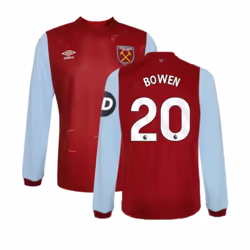2023-2024 West Ham Long Sleeve Home Shirt (Kids) (BOWEN 20) - MB