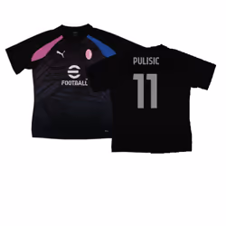 2023-2024 AC Milan Pre-Match Jersey (Black) (Pulisic 11) - XL
