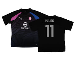 2023-2024 AC Milan Pre-Match Jersey (Black) (Pulisic 11) - XL