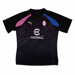 2023-2024 AC Milan Pre-Match Jersey (Black) (Pulisic 11) - XL