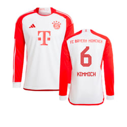 2023-2024 Bayern Munich Long Sleeve Home Shirt (Kids) (Kimmich 6) - XXL
