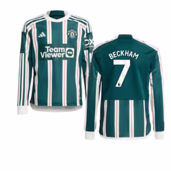 2023-2024 Man Utd Away Long Sleeve Shirt (Kids) (Beckham 7) - XLB