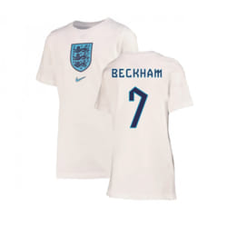 2022-2023 England Crest Tee (White) - Kids (Beckham 7) - XSB