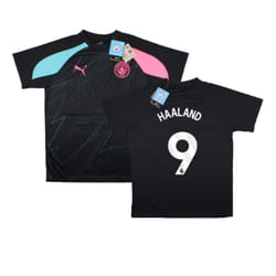 2023-2024 Man City Pre-Match Jersey (Dark Navy) - Kids (HAALAND 9) - MB