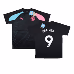 2023-2024 Man City Pre-Match Jersey (Dark Navy) - Kids (HAALAND 9) - XXLB