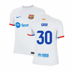 2023-2024 Barcelona Away Shirt (Kids) (Gavi 30) - LB