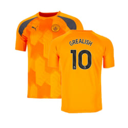 2023-2024 Man City Pre-Match Jersey (Orange) (GREALISH 10) - L