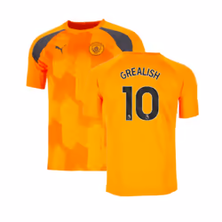 2023-2024 Man City Pre-Match Jersey (Orange) (GREALISH 10) - XXL
