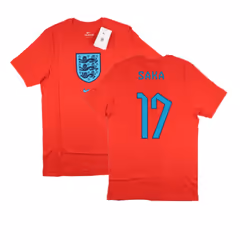 2022-2023 England World Cup Crest Tee (Red) - Kids (Saka 17) - SB