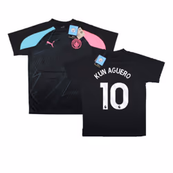 2023-2024 Man City Pre-Match Jersey (Dark Navy) - Kids (KUN AGUERO 10) - MB