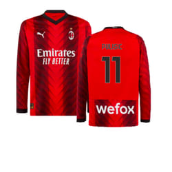2023-2024 AC Milan Long Sleeve Home Shirt (Pulisic 11) - M