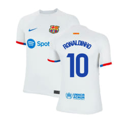2023-2024 Barcelona Away Shirt (Kids) (Ronaldinho 10) - SB