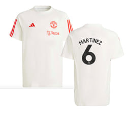 2023-2024 Man Utd Training Tee (White) - Kids (Martinez 6) - SB