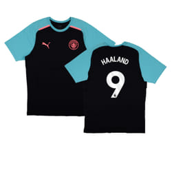 2023-2024 Man City Casuals Tee (Navy) (HAALAND 9) - M