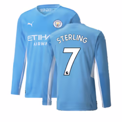 2021-2022 Man City Long Sleeve Home Shirt (STERLING 7) - XL