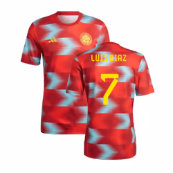 2022-2023 Colombia Pre-Match Shirt (Red) (LUIS DIAZ 7) - L