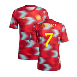 2022-2023 Colombia Pre-Match Shirt (Red) (LUIS DIAZ 7) - L