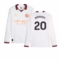 2023-2024 Man City Long Sleeve Away Shirt (BERNARDO 20) - M