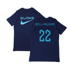 2022-2023 England Three Lions Tee (Navy) - Kids (Bellingham 22) - XLB