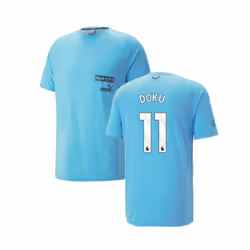 2023-2024 Man City Casuals Tee (Blue Wash) - Kids (Doku 11) - SB