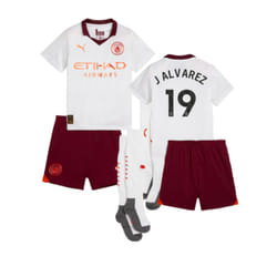 2023-2024 Man City Away Mini Kit (J ALVAREZ 19) - 5-6 Years