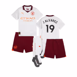 2023-2024 Man City Away Mini Kit (J ALVAREZ 19) - 4-5 Years