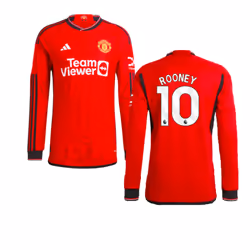 2023-2024 Man Utd Authentic Long Sleeve Home Shirt (Rooney 10) - XXL