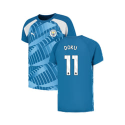 2023-2024 Man City Pre-Match Jersey (Lake Blue) - Kids (Doku 11) - XXLB