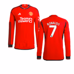 2023-2024 Man Utd Authentic Long Sleeve Home Shirt (Ronaldo 7) - XXL