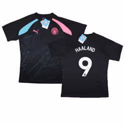 2023-2024 Man City Pre-Match Jersey (Dark Navy) (HAALAND 9) - XL