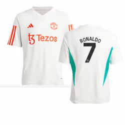 2023-2024 Man Utd Training Jersey (White) - Kids (Ronaldo 7) - MB