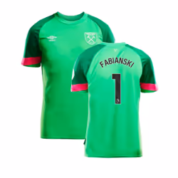 2023-2024 West Ham Home Goalkeeper Shirt (Green) - Kids (Fabianski 1) - SB