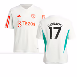 2023-2024 Man Utd Training Jersey (White) - Kids (Garnacho 17) - XXL