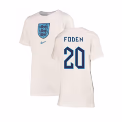 2022-2023 England Crest Tee (White) - Kids (Foden 20) - XSB
