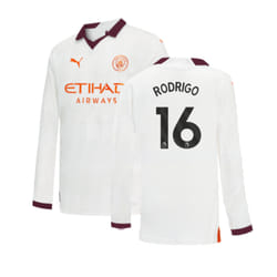 2023-2024 Man City Long Sleeve Away Shirt (Kids) (RODRIGO 16) - XXLB