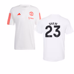 2023-2024 Man Utd Training Tee (White) (Shaw 23) - M