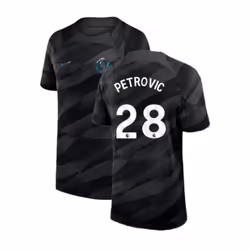 2023-2024 Chelsea Home Goalkeeper Shirt (Black) - Kids (Petrovic 28) - MB