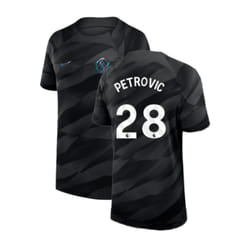 2023-2024 Chelsea Home Goalkeeper Shirt (Black) - Kids (Petrovic 28) - MB