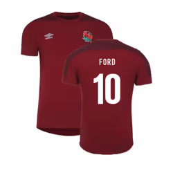 2023-2024 England Rugby Presentation T-Shirt (Tibetan Red) (Ford 10) - M