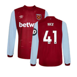 2023-2024 West Ham Long Sleeve Home Shirt (RICE 41) - S
