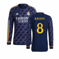 2023-2024 Real Madrid Authentic Long Sleeve Away Shirt (Kroos 8) - 3XL