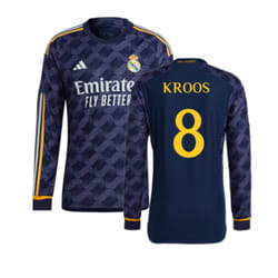 2023-2024 Real Madrid Authentic Long Sleeve Away Shirt (Kroos 8) - 3XL