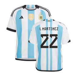 Argentina 2022 World Cup Winners Home Shirt - Kids (L MARTINEZ 22) - LB