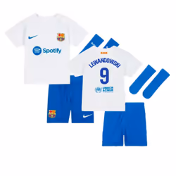 2023-2024 Barcelona Away Baby Kit (Lewandowski 9) - 6-9 Months