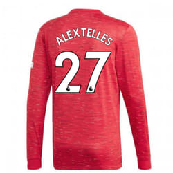 2020-2021 Man Utd Adidas Home Long Sleeve Shirt (Alex Telles 27) - M