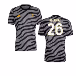 2023-2024 Juventus Pre-Match Shirt (Black) (Alcaraz 26) - XL