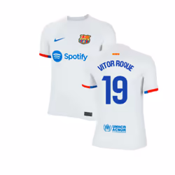 2023-2024 Barcelona Away Shirt (Kids) (Vitor Roque 19) - SB