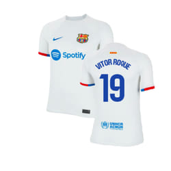 2023-2024 Barcelona Away Shirt (Kids) (Vitor Roque 19) - LB