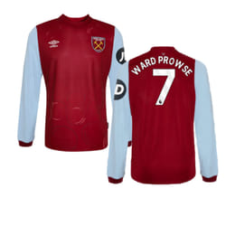 2023-2024 West Ham Long Sleeve Home Shirt (Kids) (Ward Prowse 7) - LB